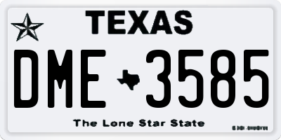 TX license plate DME3585