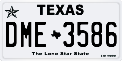 TX license plate DME3586
