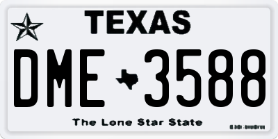 TX license plate DME3588