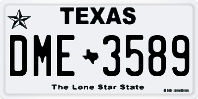 TX license plate DME3589