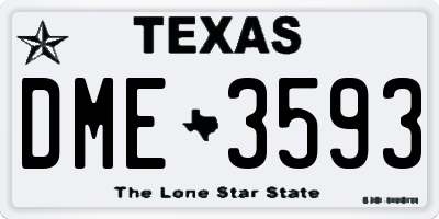 TX license plate DME3593
