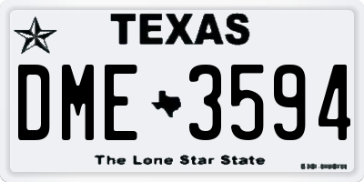 TX license plate DME3594