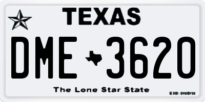 TX license plate DME3620