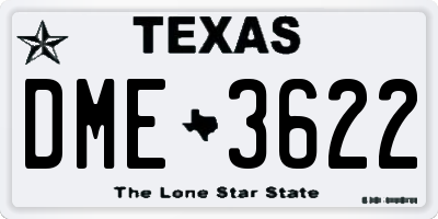 TX license plate DME3622