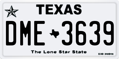 TX license plate DME3639