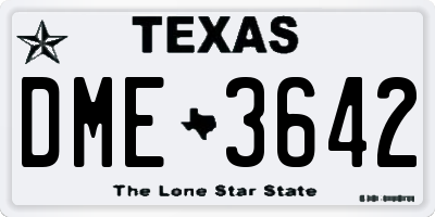 TX license plate DME3642