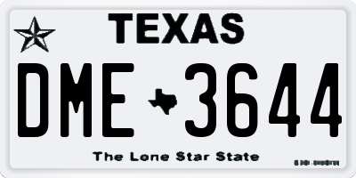 TX license plate DME3644