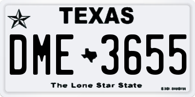 TX license plate DME3655