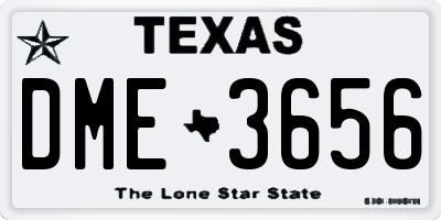TX license plate DME3656