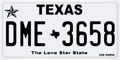 TX license plate DME3658