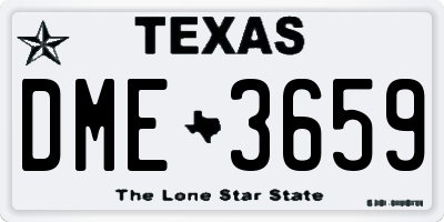TX license plate DME3659