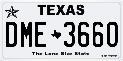 TX license plate DME3660