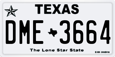 TX license plate DME3664