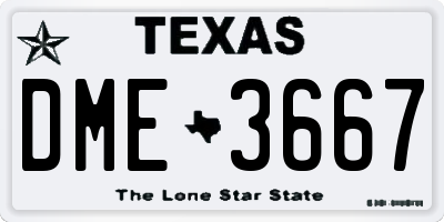 TX license plate DME3667