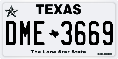 TX license plate DME3669