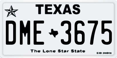 TX license plate DME3675