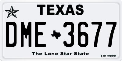 TX license plate DME3677
