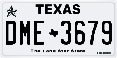 TX license plate DME3679