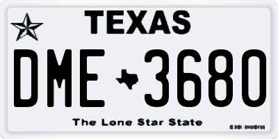 TX license plate DME3680