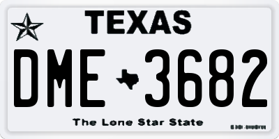 TX license plate DME3682