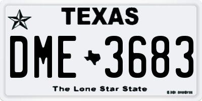 TX license plate DME3683