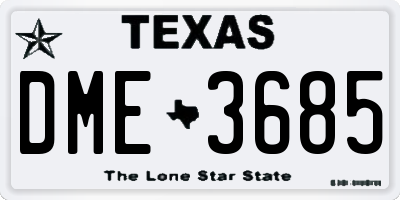 TX license plate DME3685