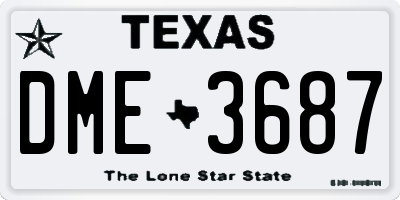 TX license plate DME3687
