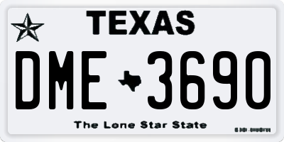 TX license plate DME3690