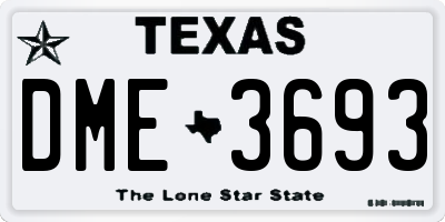 TX license plate DME3693