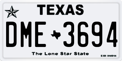 TX license plate DME3694