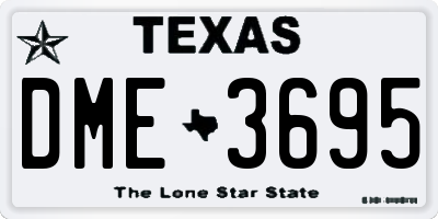 TX license plate DME3695