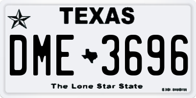 TX license plate DME3696