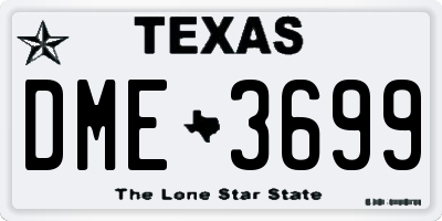 TX license plate DME3699