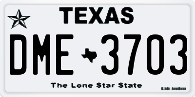 TX license plate DME3703