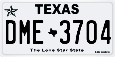 TX license plate DME3704