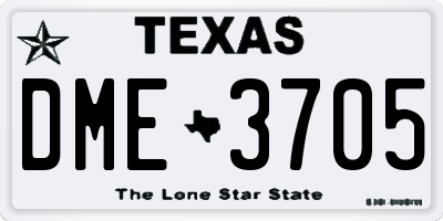 TX license plate DME3705