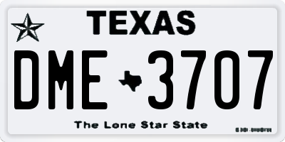TX license plate DME3707