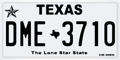 TX license plate DME3710