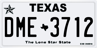 TX license plate DME3712