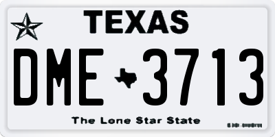 TX license plate DME3713