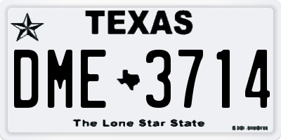 TX license plate DME3714