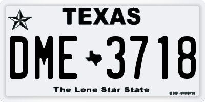 TX license plate DME3718