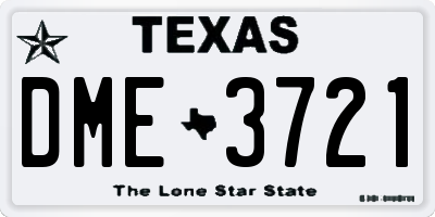 TX license plate DME3721
