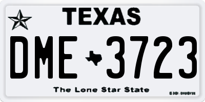 TX license plate DME3723