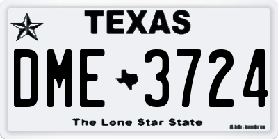TX license plate DME3724