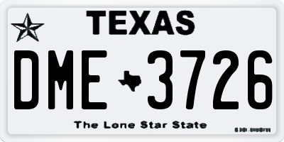 TX license plate DME3726