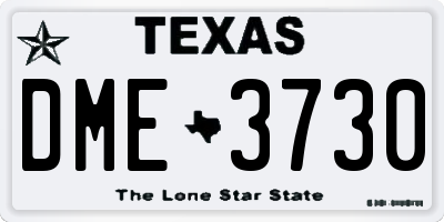 TX license plate DME3730