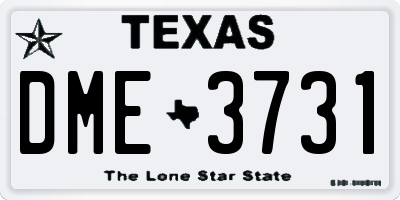 TX license plate DME3731
