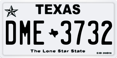 TX license plate DME3732