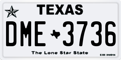 TX license plate DME3736